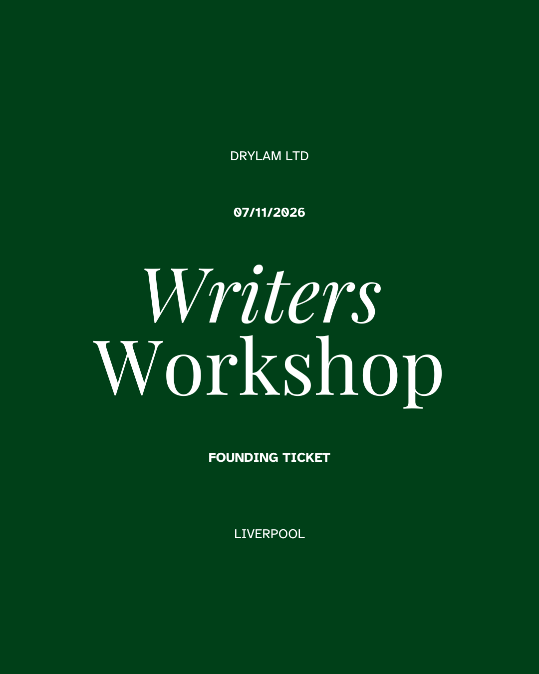 Founding Writer Ticket - Writers Workshop Liverpool - Liverpool Central Library Launch (07/11/2026)